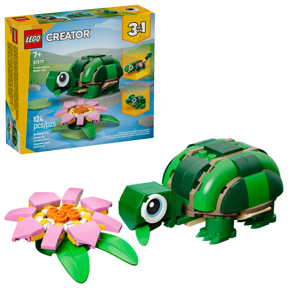LEGO Creator 3-in-1 Turtle with Water Lily Flower Animal Set 31377-Bricking Lebanon
