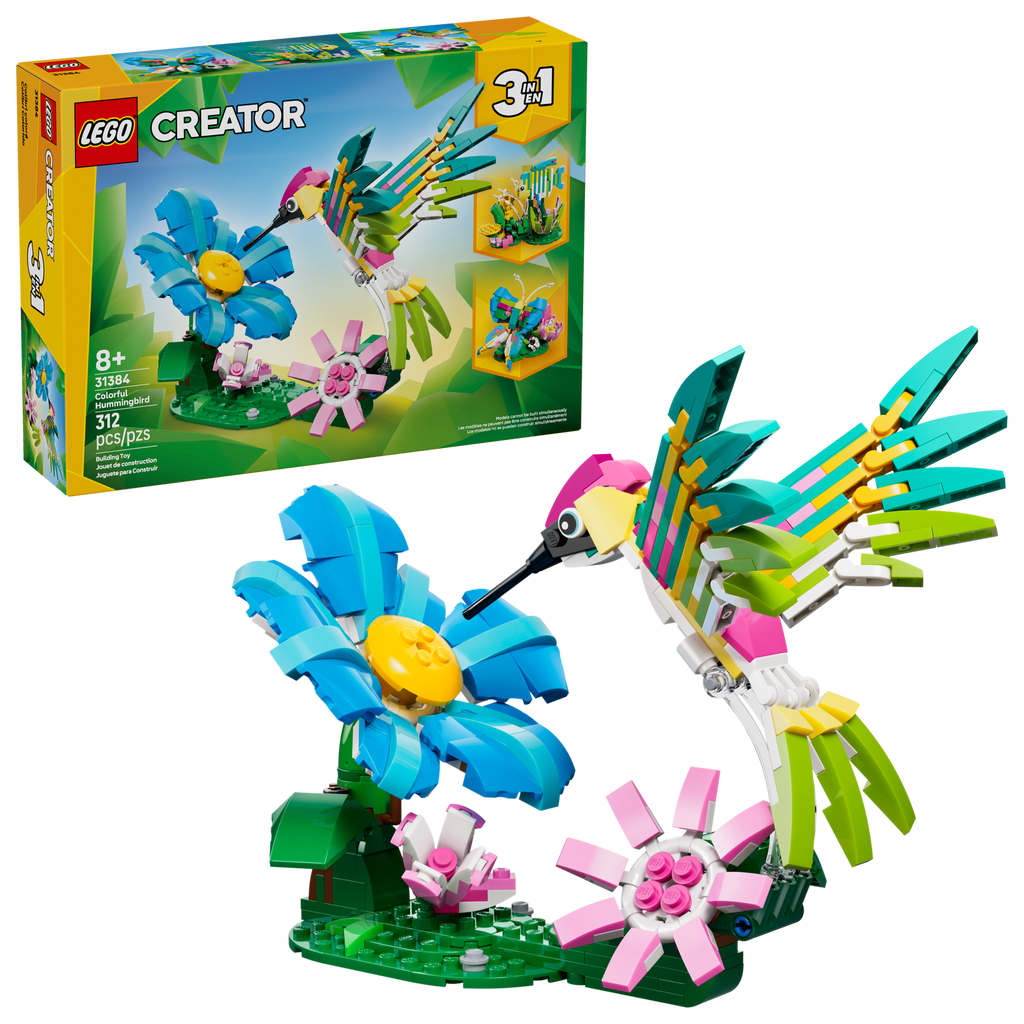 LEGO Creator 3-in-1 Wild Animals Colorful Hummingbird 31384-Bricking Lebanon