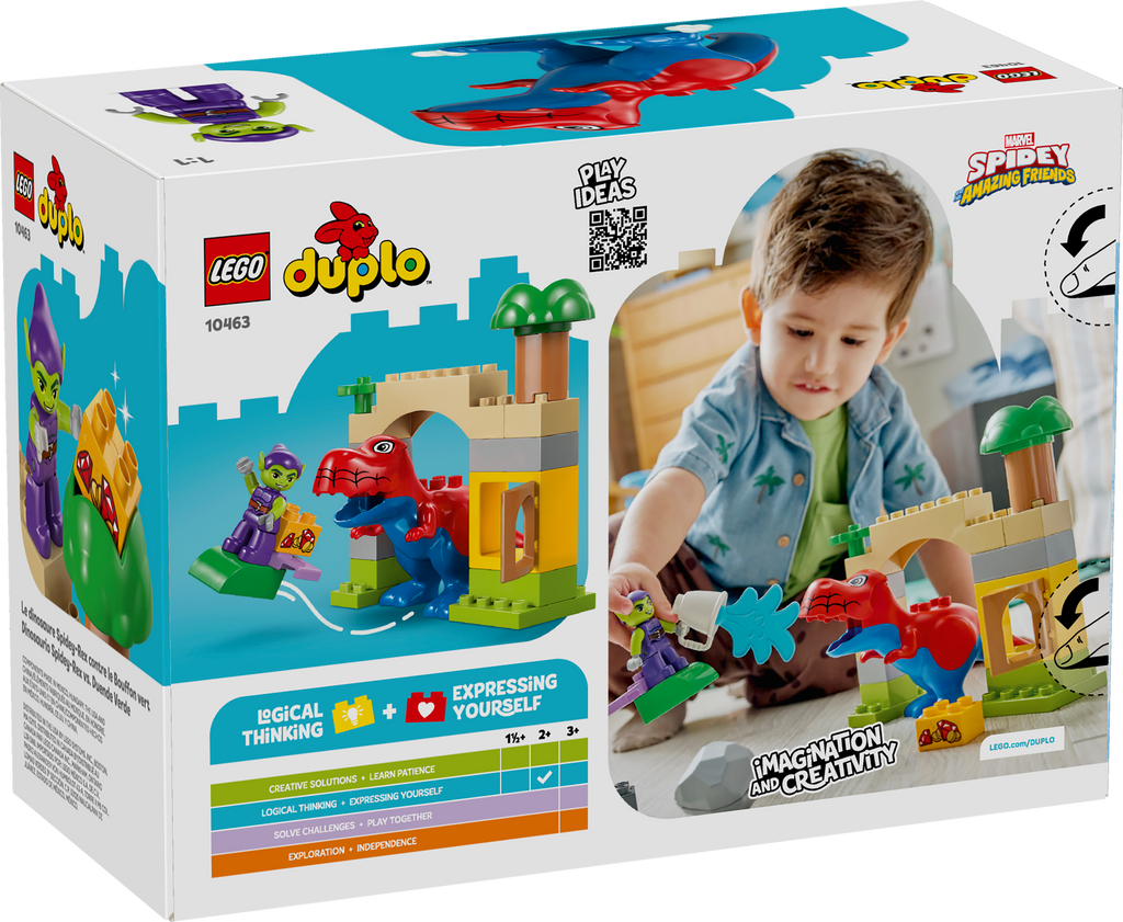 LEGO DUPLO Marvel Dinosaur Spidey-Rex vs Green Goblin Building Set-10463-Bricking Lebanon