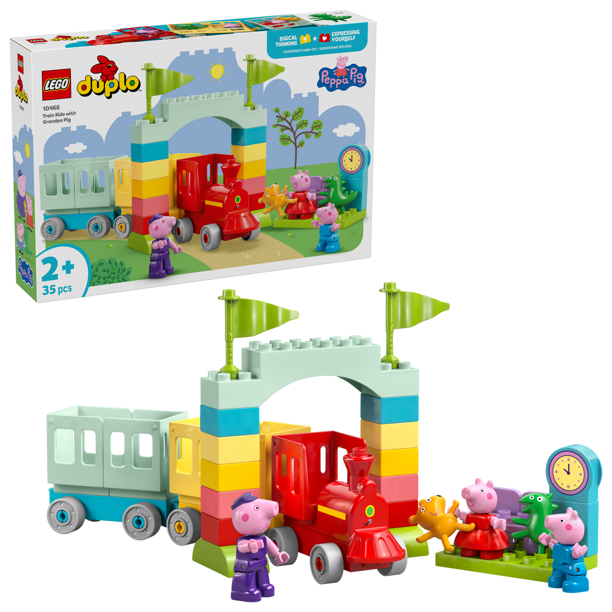 LEGO DUPLO Peppa Pig Train Ride with Grandpa Pig Set 10466-Bricking Lebanon