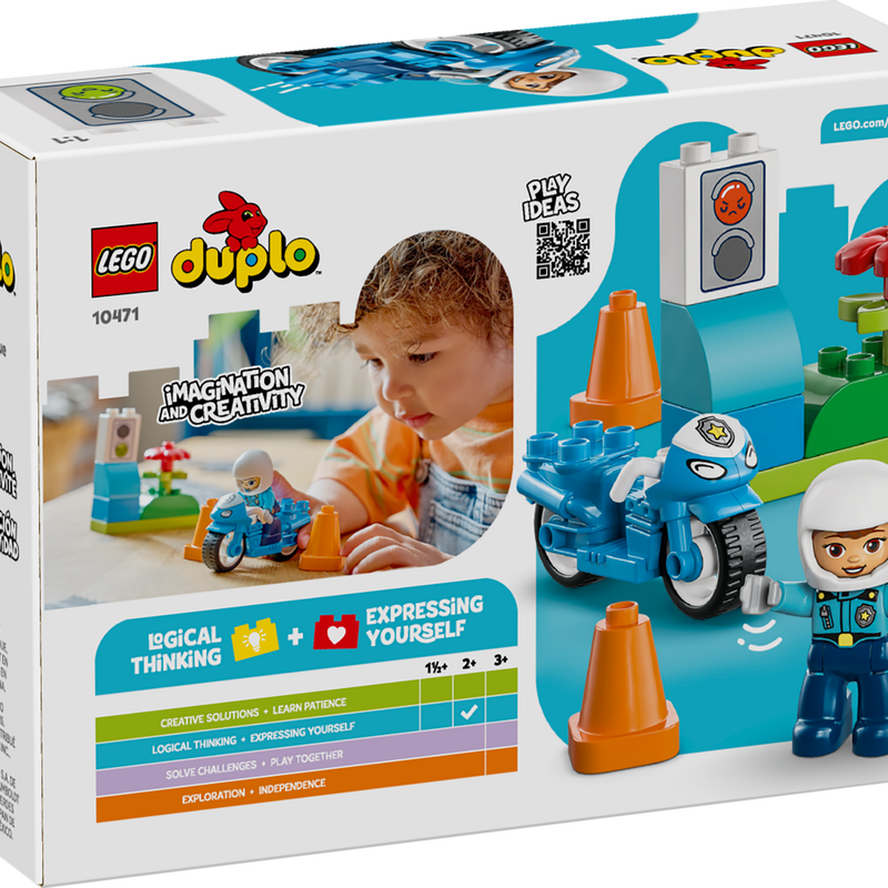 LEGO DUPLO Town Blue Police Motorcycle 10471 Toy For Toddlers-Lego / Duplo-Bricking Lebanon