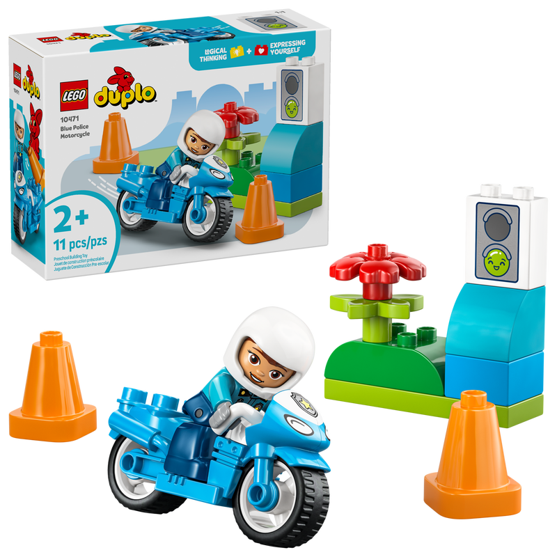 LEGO DUPLO Town Blue Police Motorcycle 10471 Toy For Toddlers-Lego / Duplo-Bricking Lebanon