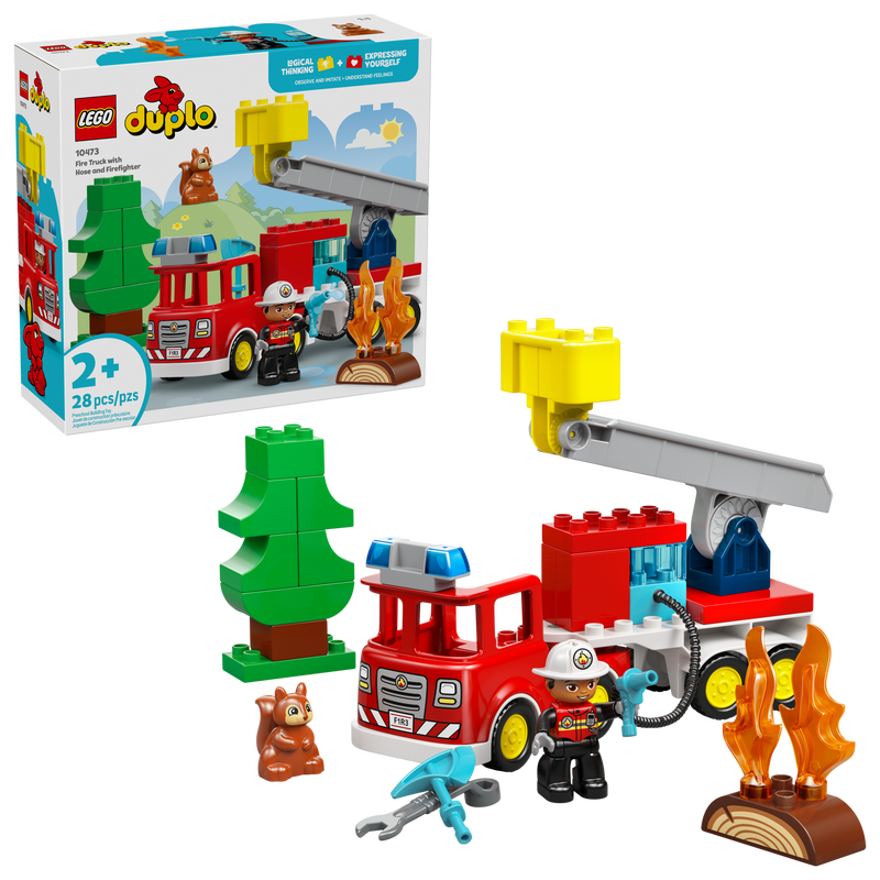 LEGO DUPLO Town Fire Truck with Hose and Firefighter 10473-Bricking Lebanon