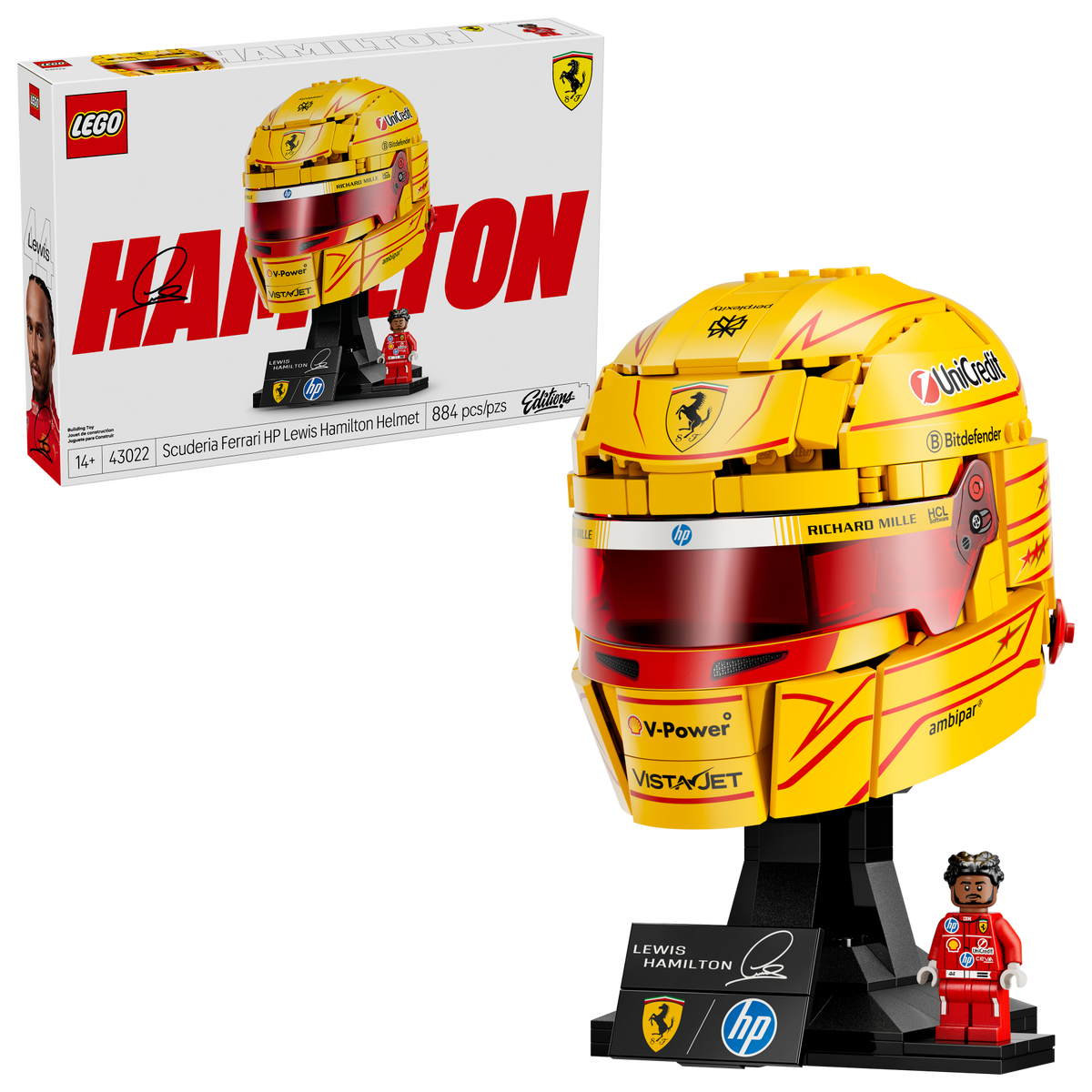 LEGO Editions Scuderia Ferrari HP Lewis Hamilton Helmet LEGO Display Model Set 43022-Bricking Lebanon