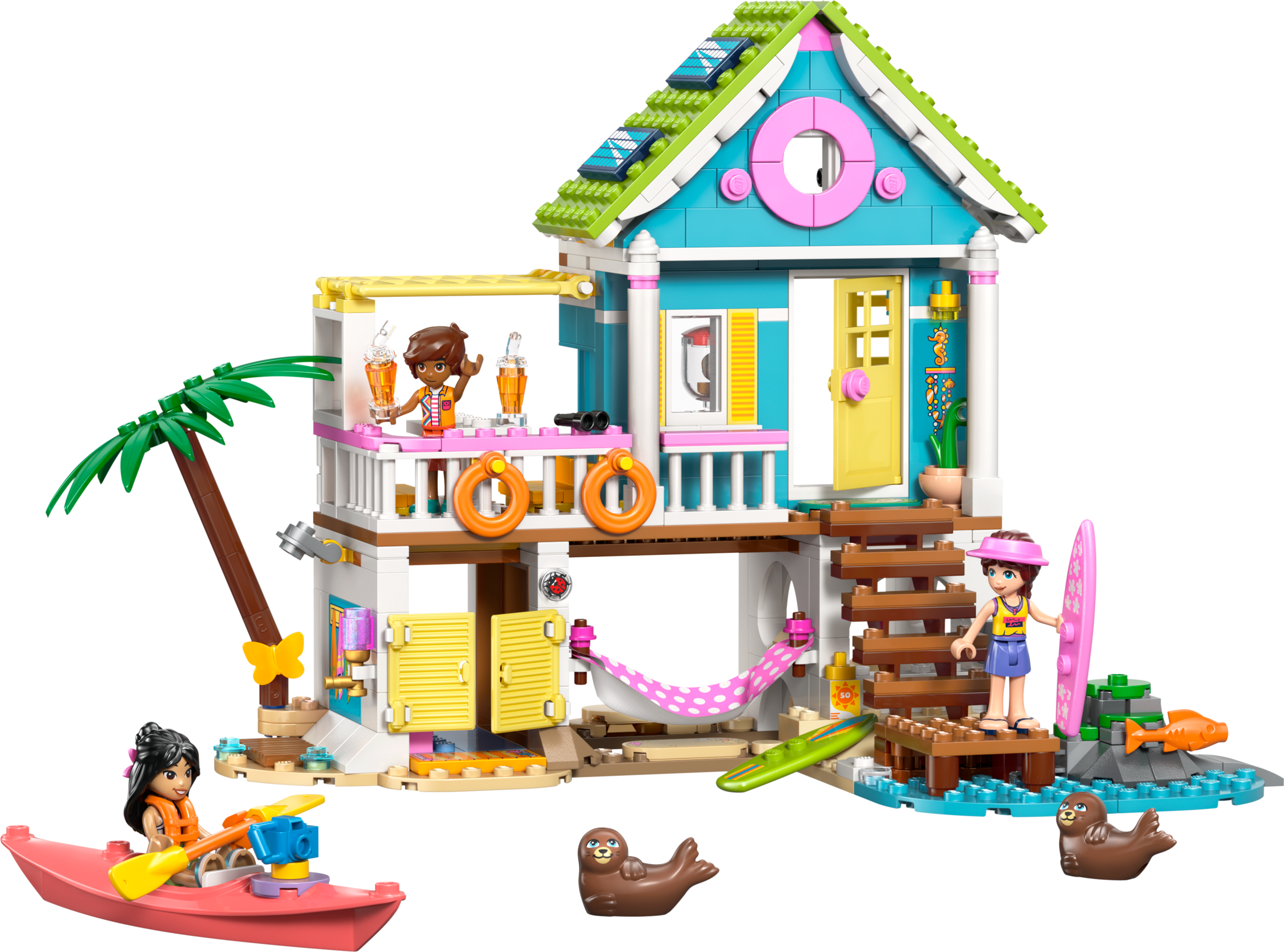 LEGO Friends Beach House with Seals Building Toy Set for Creative Kids-Lego / Friends-Bricking Lebanon
