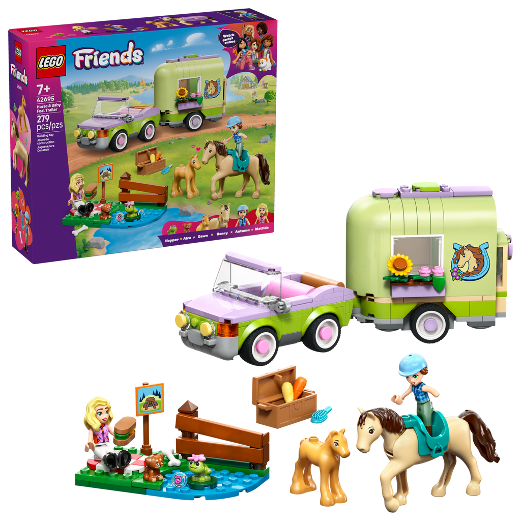LEGO Friends Horse and Baby Foal Trailer 42695-Bricking Lebanon