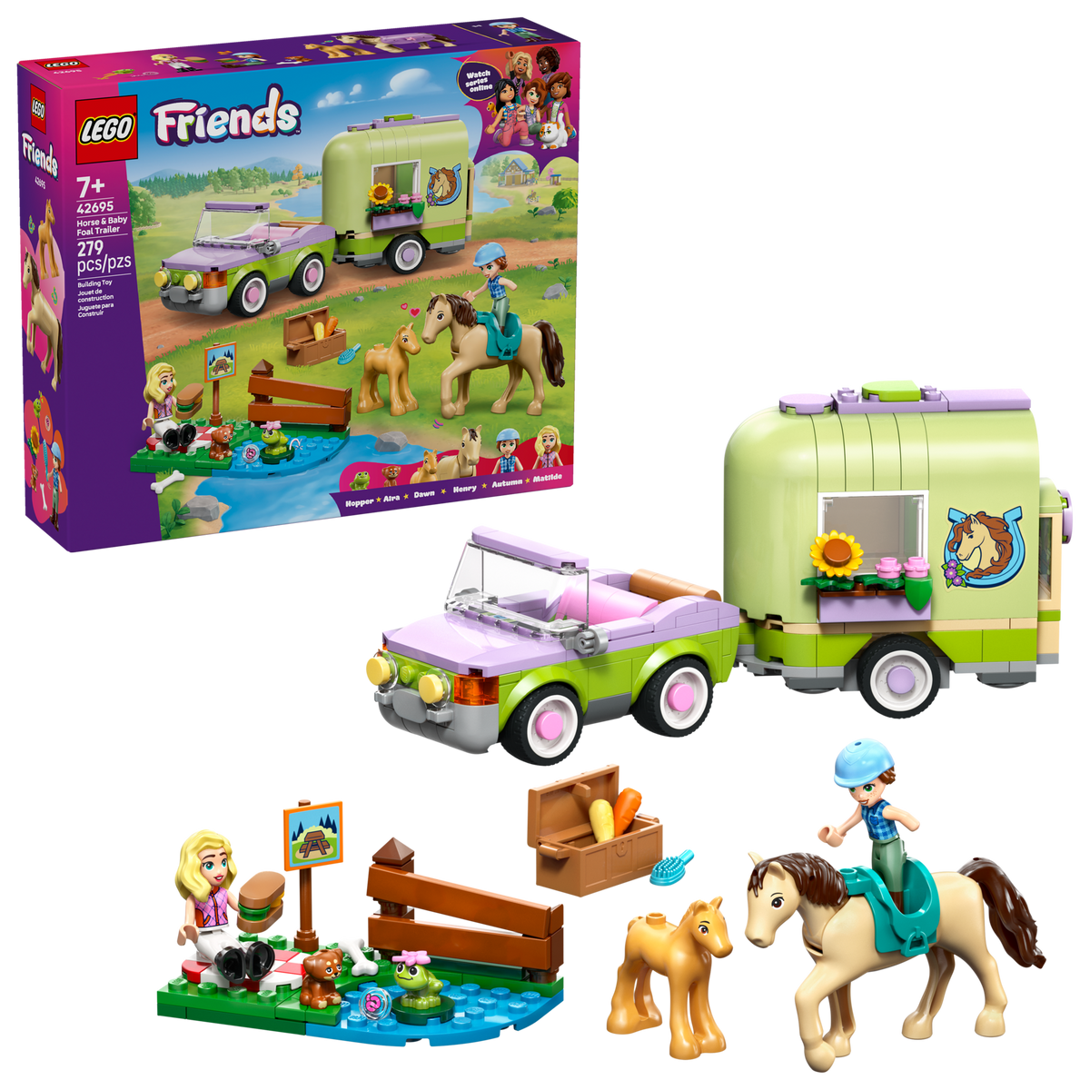 LEGO Friends Horse and Baby Foal Trailer 42695-Bricking Lebanon