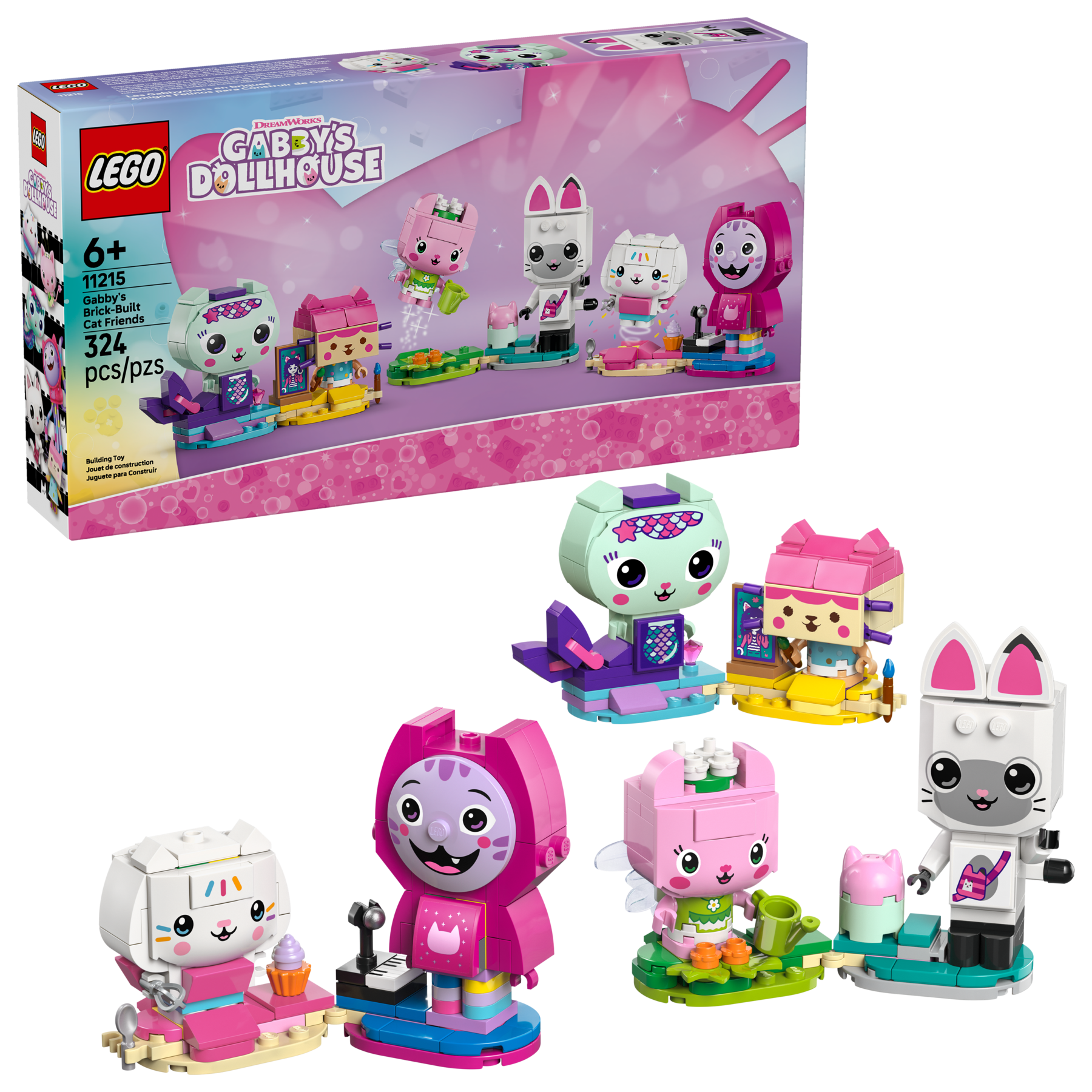 LEGO Gabby's Dollhouse Brick-Built Cat Friends 11215 Building Set-Lego / Gabby's Doll House-Bricking Lebanon