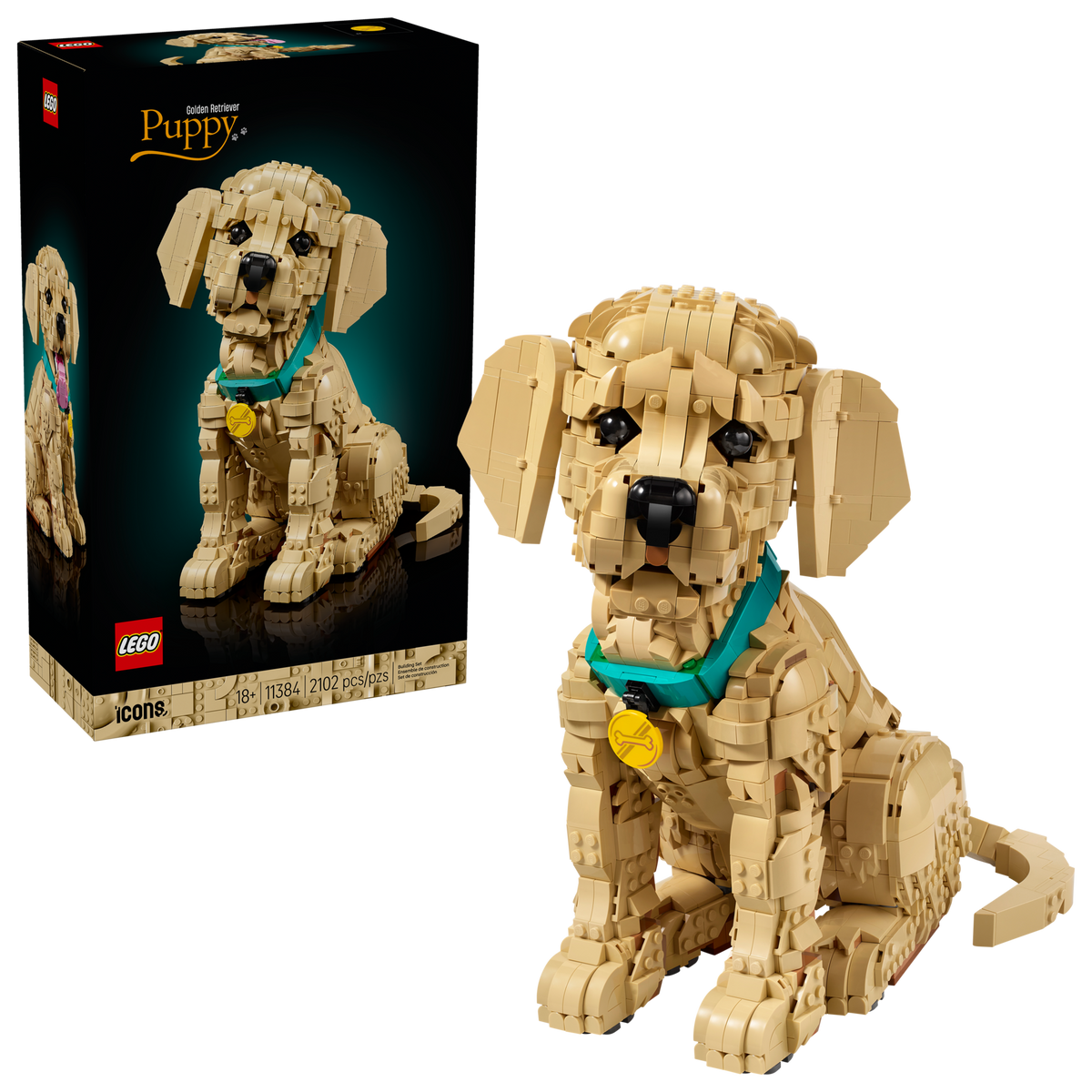 LEGO Icons Golden Retriever Puppy Buildable Dog Model 11384-Bricking Lebanon