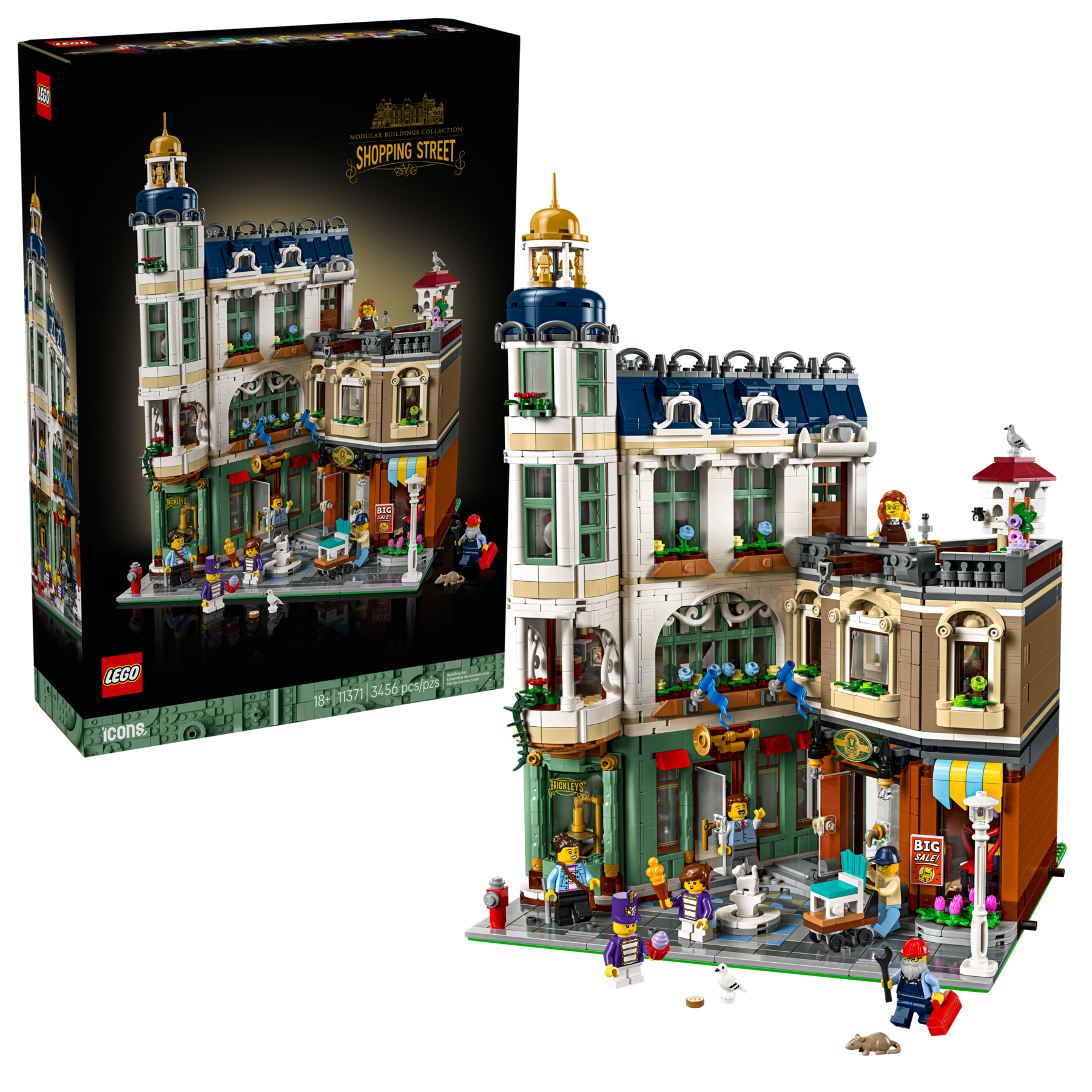 LEGO Icons Shopping Street 11371 Vintage European Modular Building Set-Lego / Icons-Bricking Lebanon
