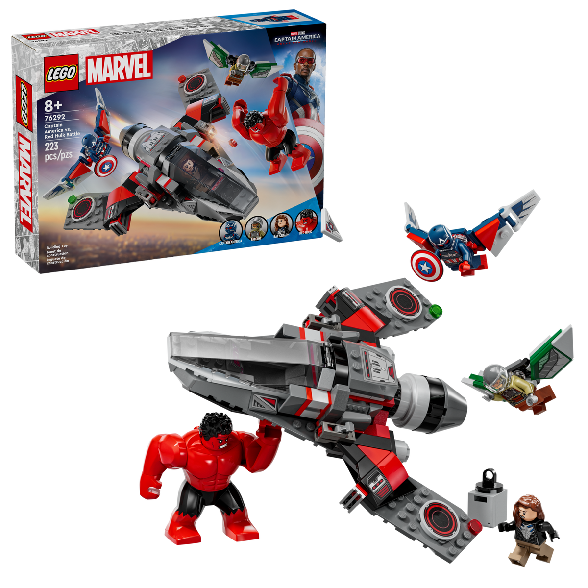 LEGO Marvel Captain America vs Red Hulk Battle Fighter Jet 76292-Bricking Lebanon