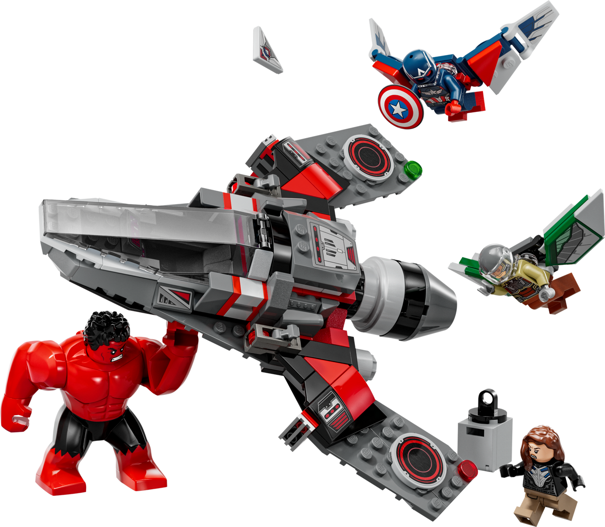 LEGO Marvel Captain America vs Red Hulk Battle Fighter Jet 76292-Bricking Lebanon