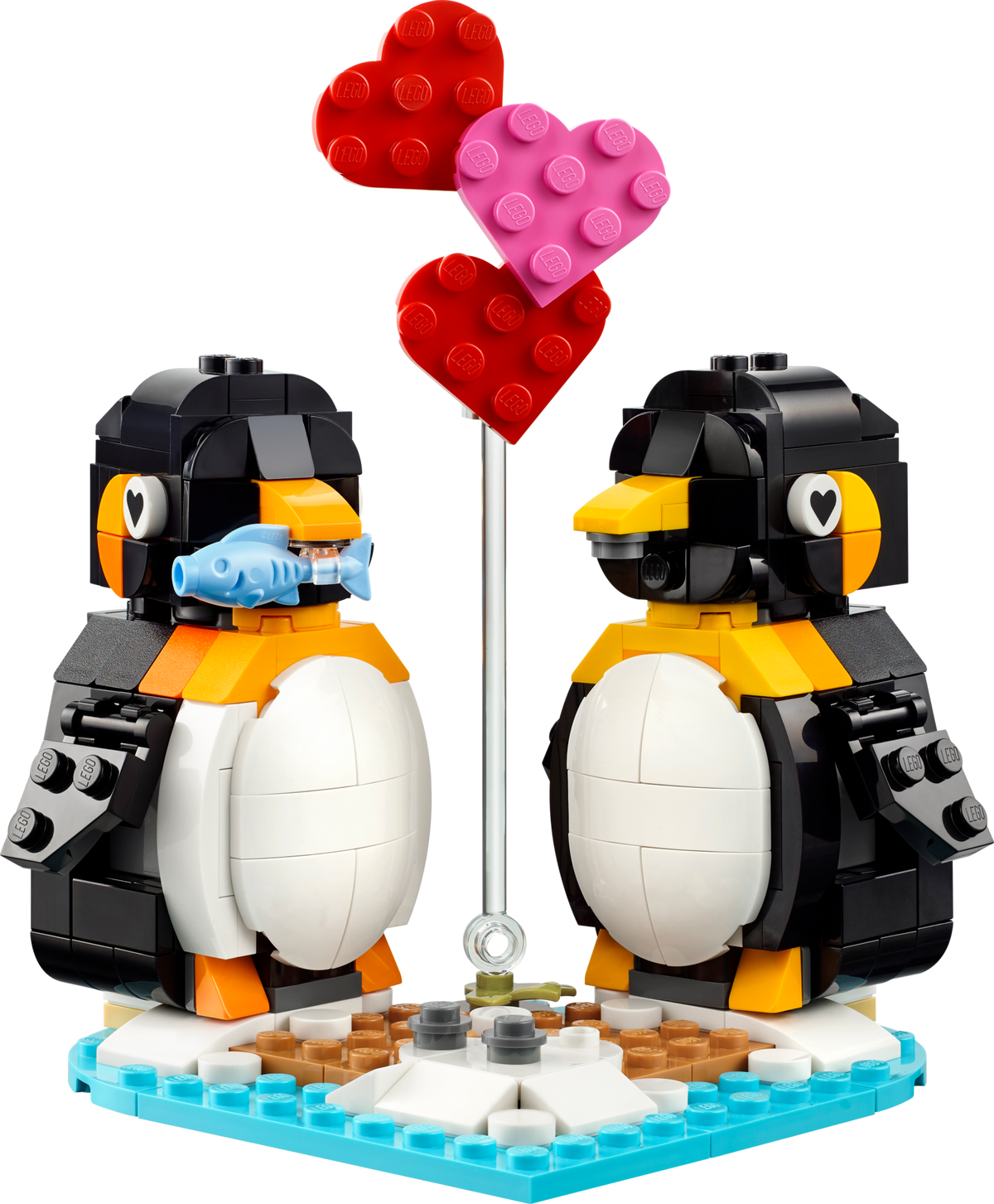 LEGO Penguins in Love with Heart Shaped Base 40886-Bricking Lebanon