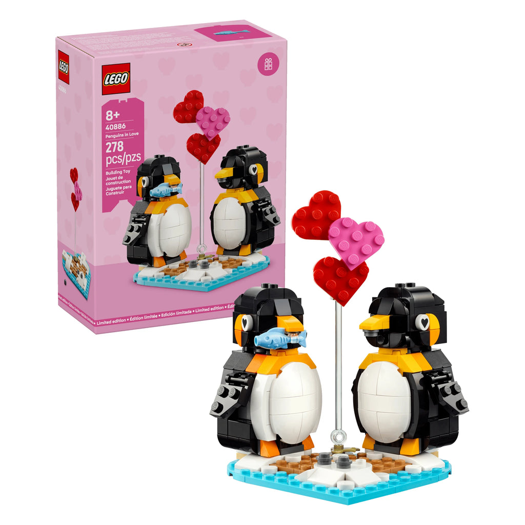 LEGO Penguins in Love with Heart Shaped Base 40886-Bricking Lebanon