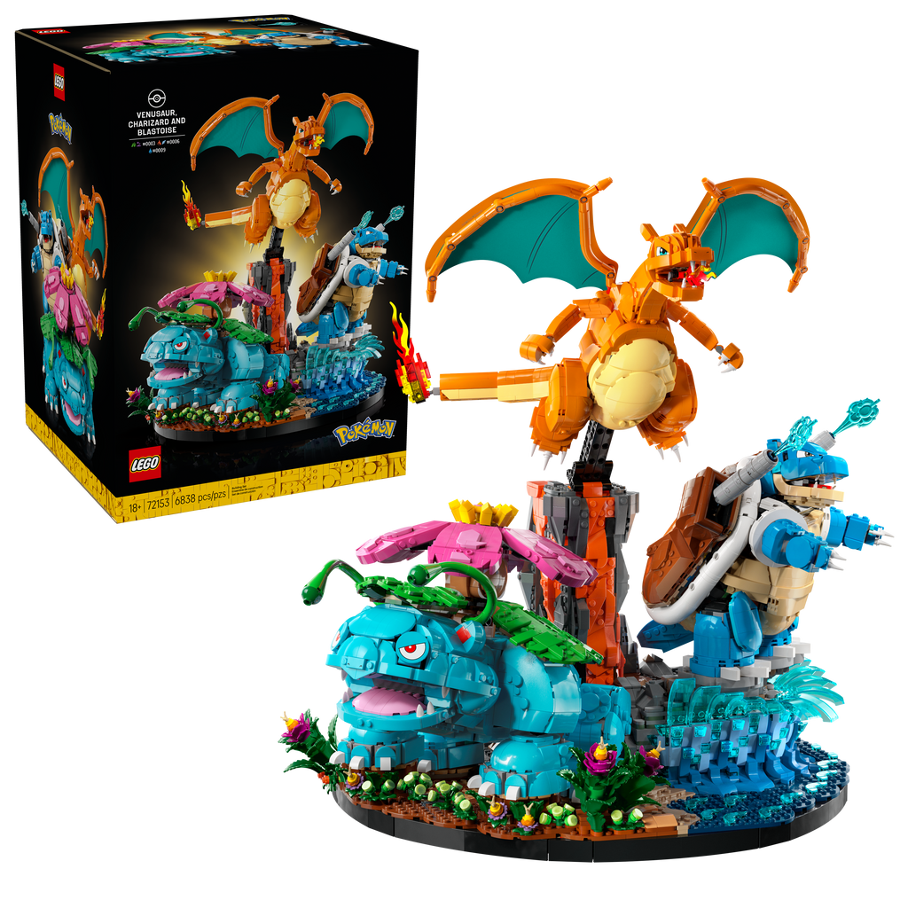 LEGO Pokemon Pokémon Venusaur Charizard and Blastoise Kanto Evolution Diorama Set 72153-Bricking Lebanon