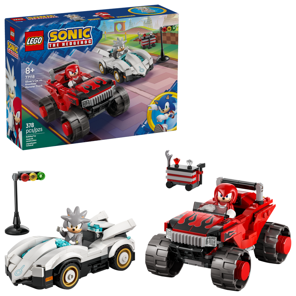 LEGO Sonic the Hedgehog Silver's Car vs Knuckles' Monster Truck 77118-Bricking Lebanon