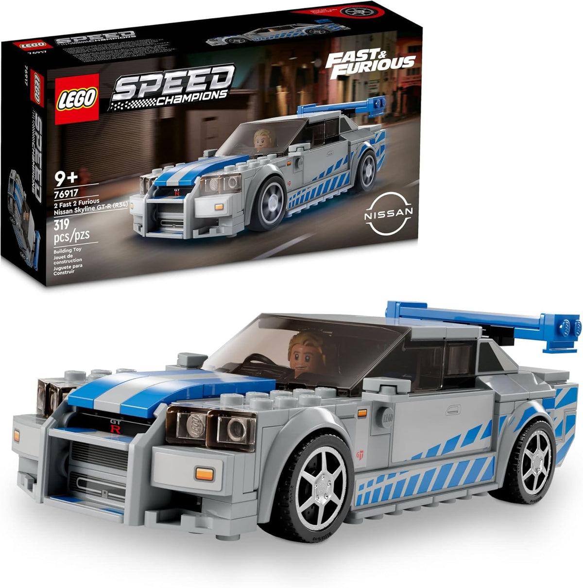 LEGO Speed Champions 2 Fast 2 Furious Nissan Skyline GT-R (R34) 76917-Bricking Lebanon
