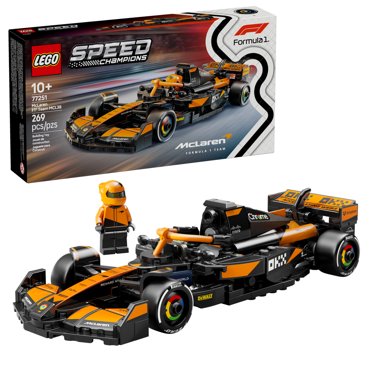 LEGO Speed Champions McLaren F1 Team MCL38 Race Car 77251-Bricking Lebanon