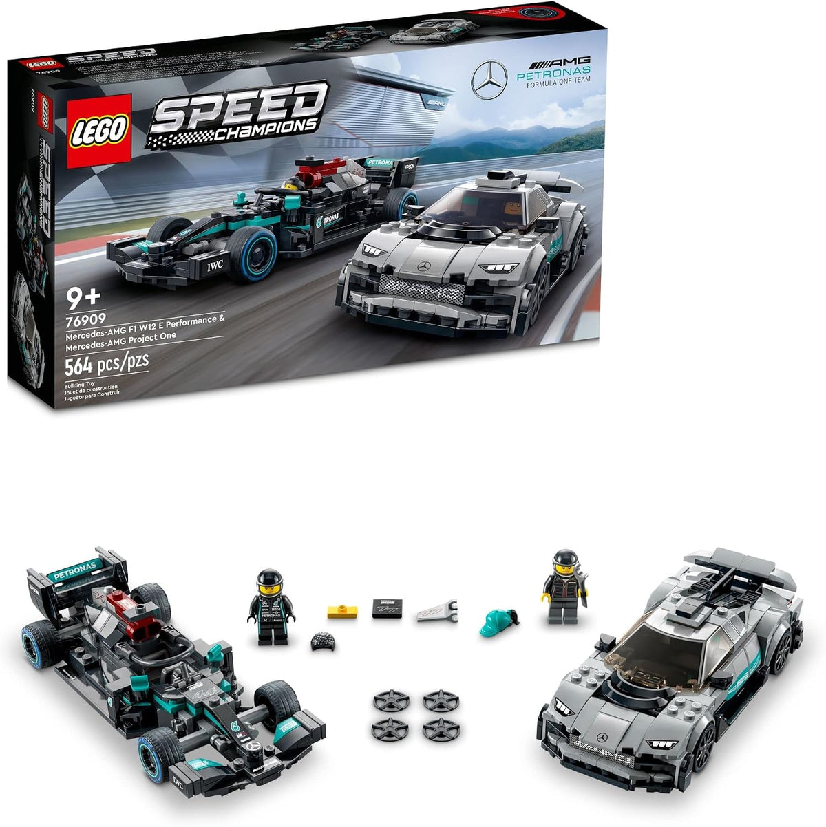 LEGO Speed Champions Mercedes AMG F1 W12 E Performance & Mercedes AMG Project ONE 76909-Bricking Lebanon