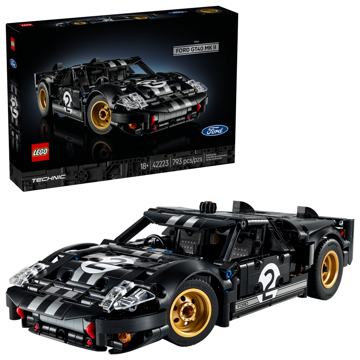 LEGO Technic 1966 Ford GT40 MKII Race Car 42223-Bricking Lebanon