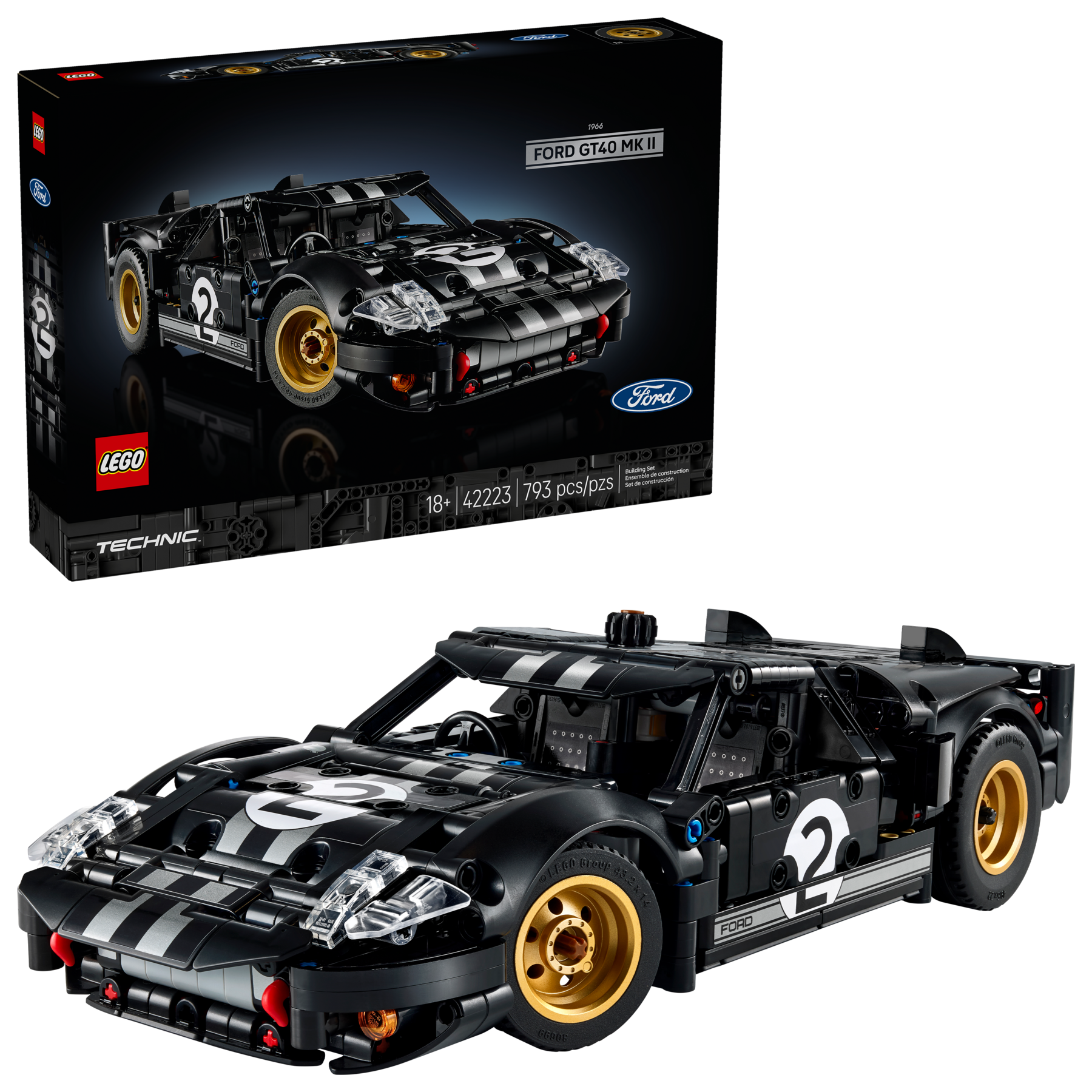 LEGO Technic 1966 Ford GT40 MKII Race Car Building Set 42223-Lego / Technic-Bricking Lebanon