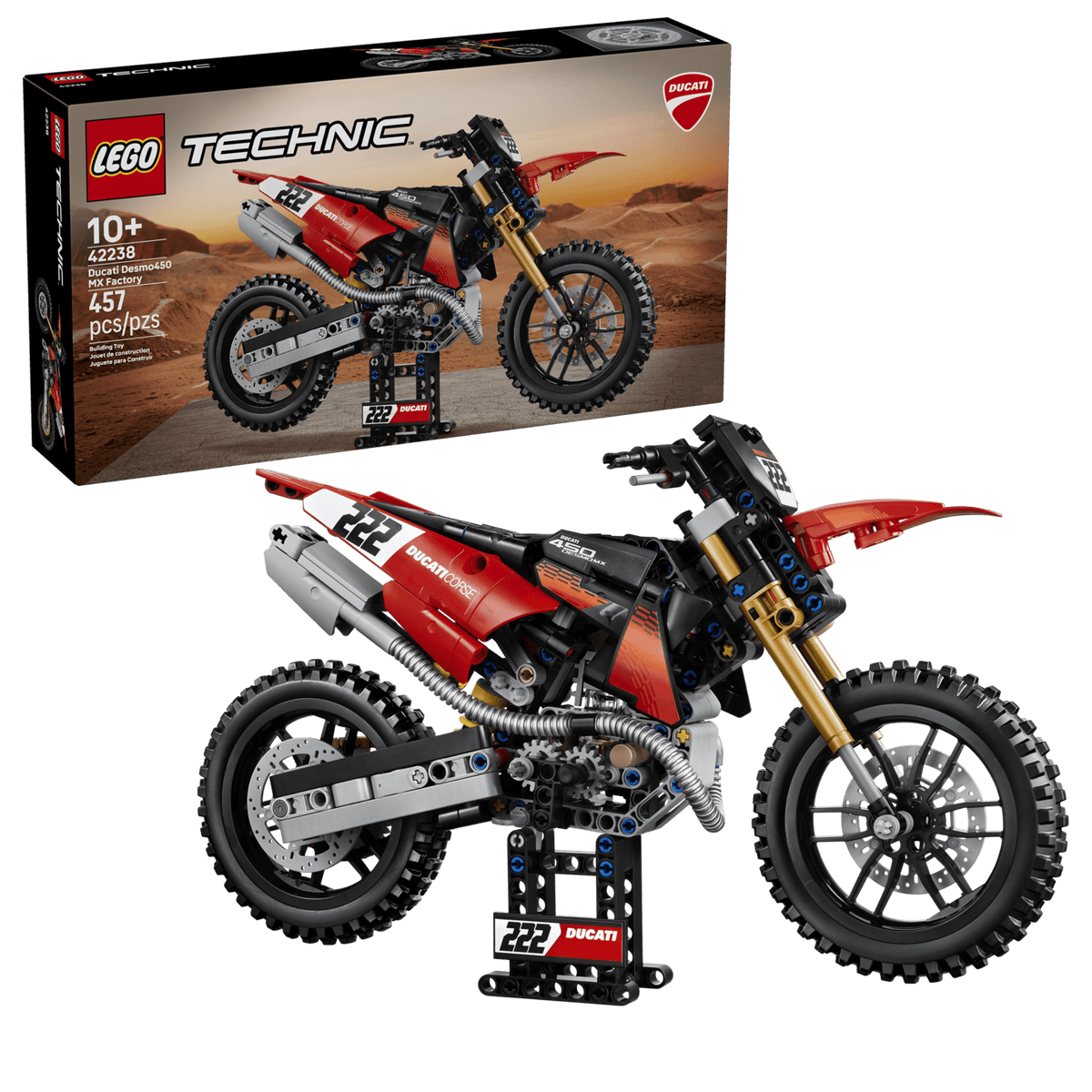 LEGO Technic Ducati Desmo450 MX Factory Motorcycle 42238-Bricking Lebanon