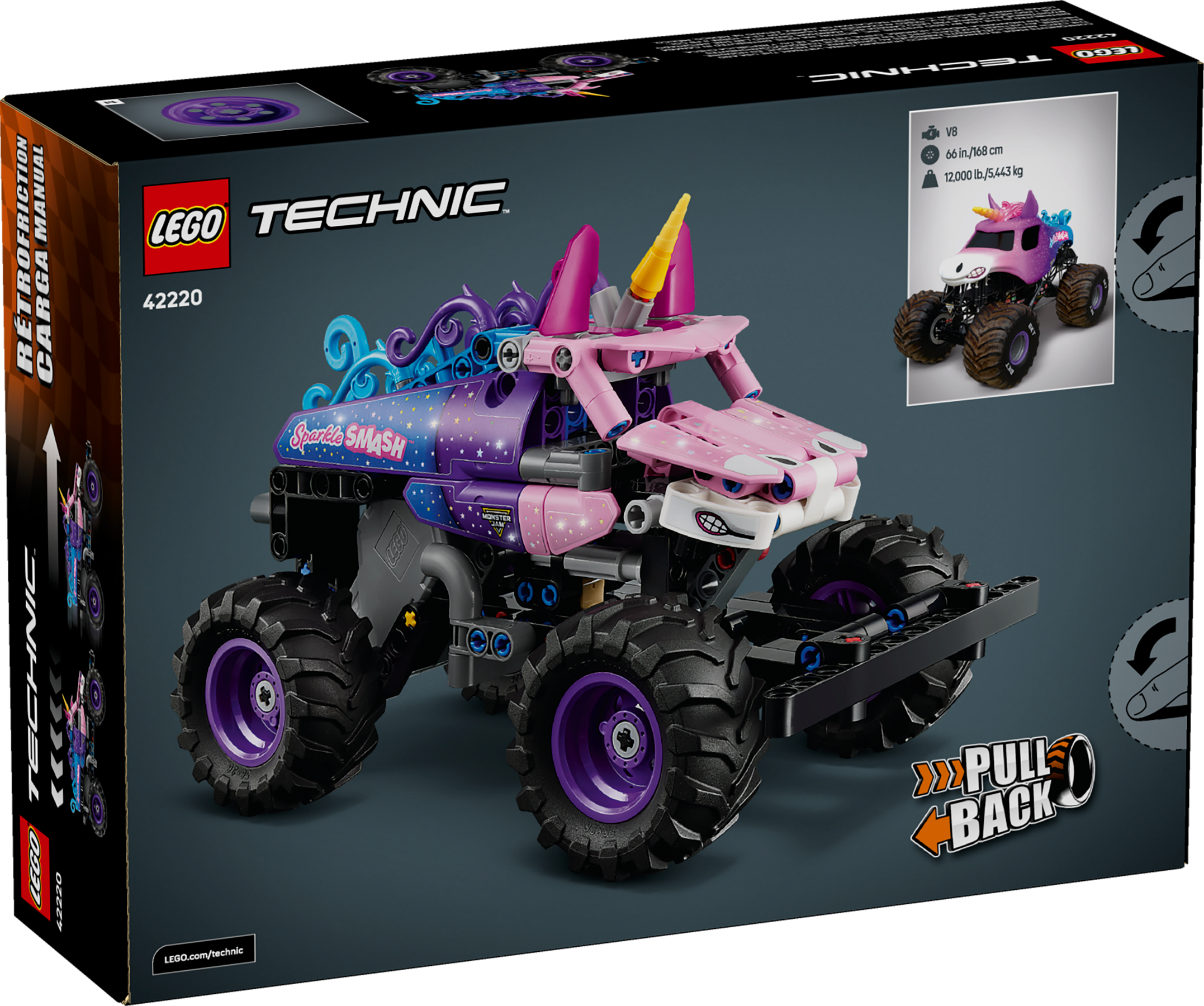 LEGO Technic Monster Jam Sparkle Smash Pull-Back Unicorn Truck 42220-Lego / Technic-Bricking Lebanon