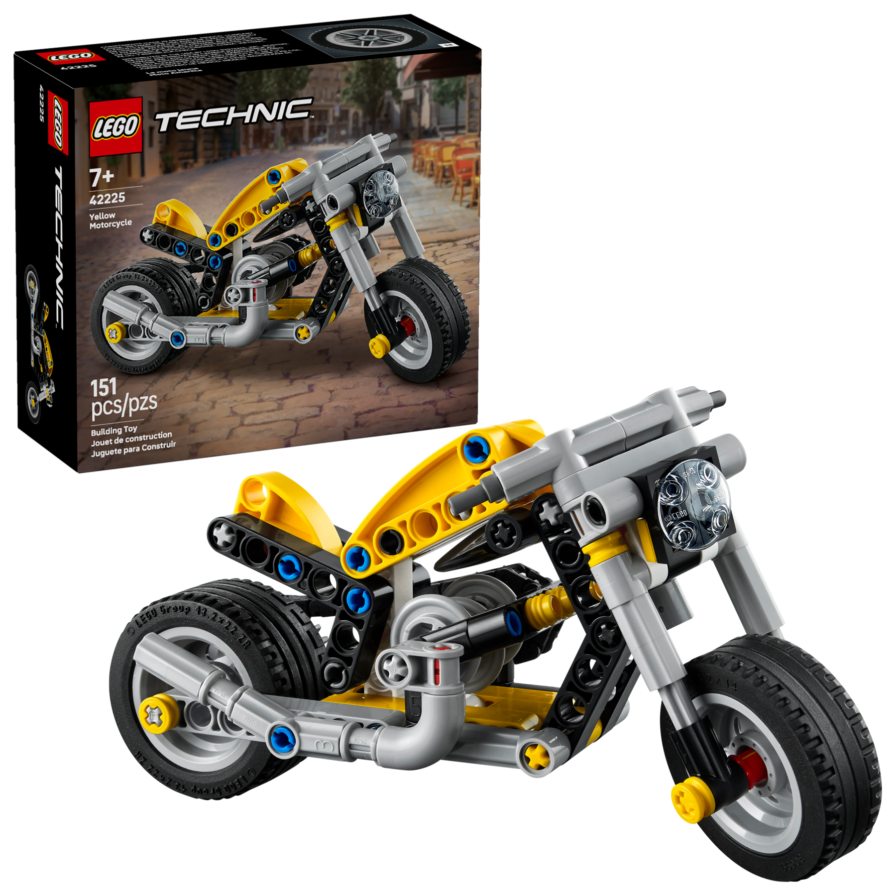 LEGO Technic Yellow Motorcycle Building Toy Set 42225-42225-Bricking Lebanon