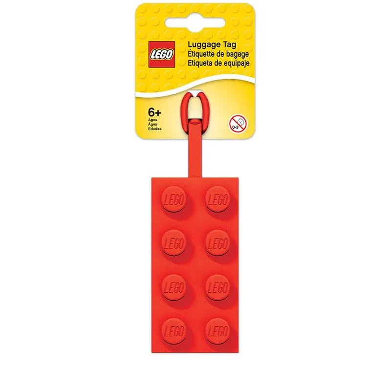 Red Bag / Luggage Tag, LEGO Plate 2 x 3