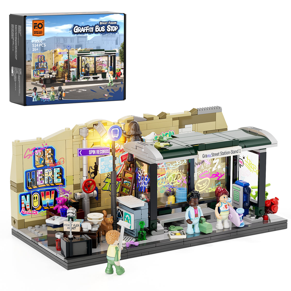 Lumibricks Graffiti Bus Stop F9066-Bricking Lebanon