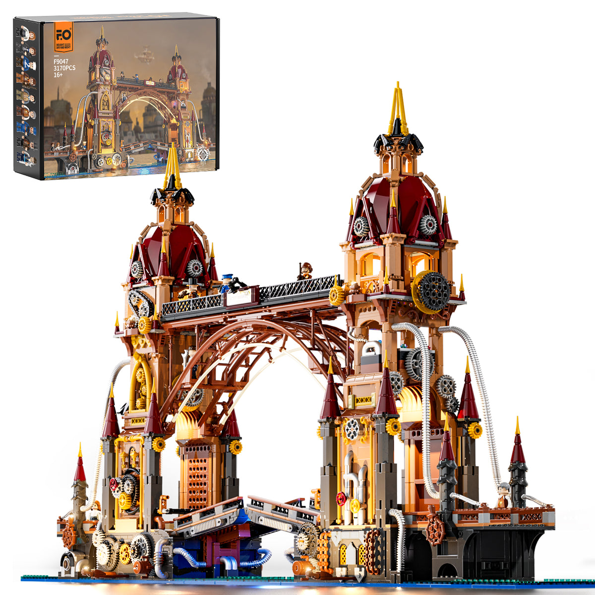 Lumibricks Steampunk City Bridge F9047-Bricking Lebanon