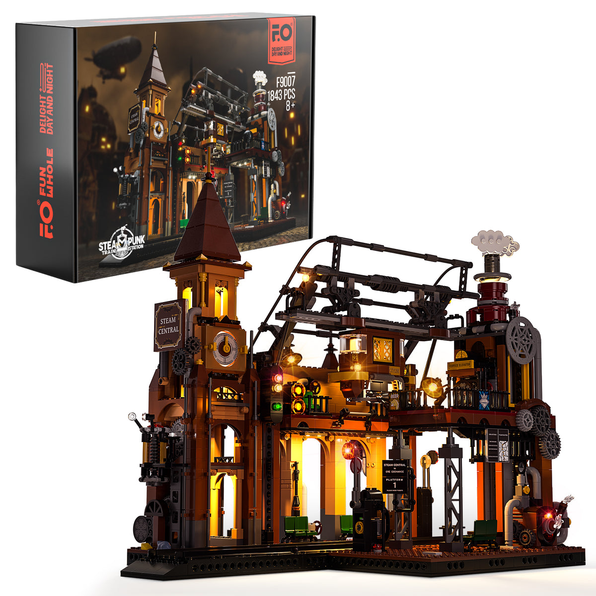 Lumibricks Steampunk Train Station F9007-Bricking Lebanon
