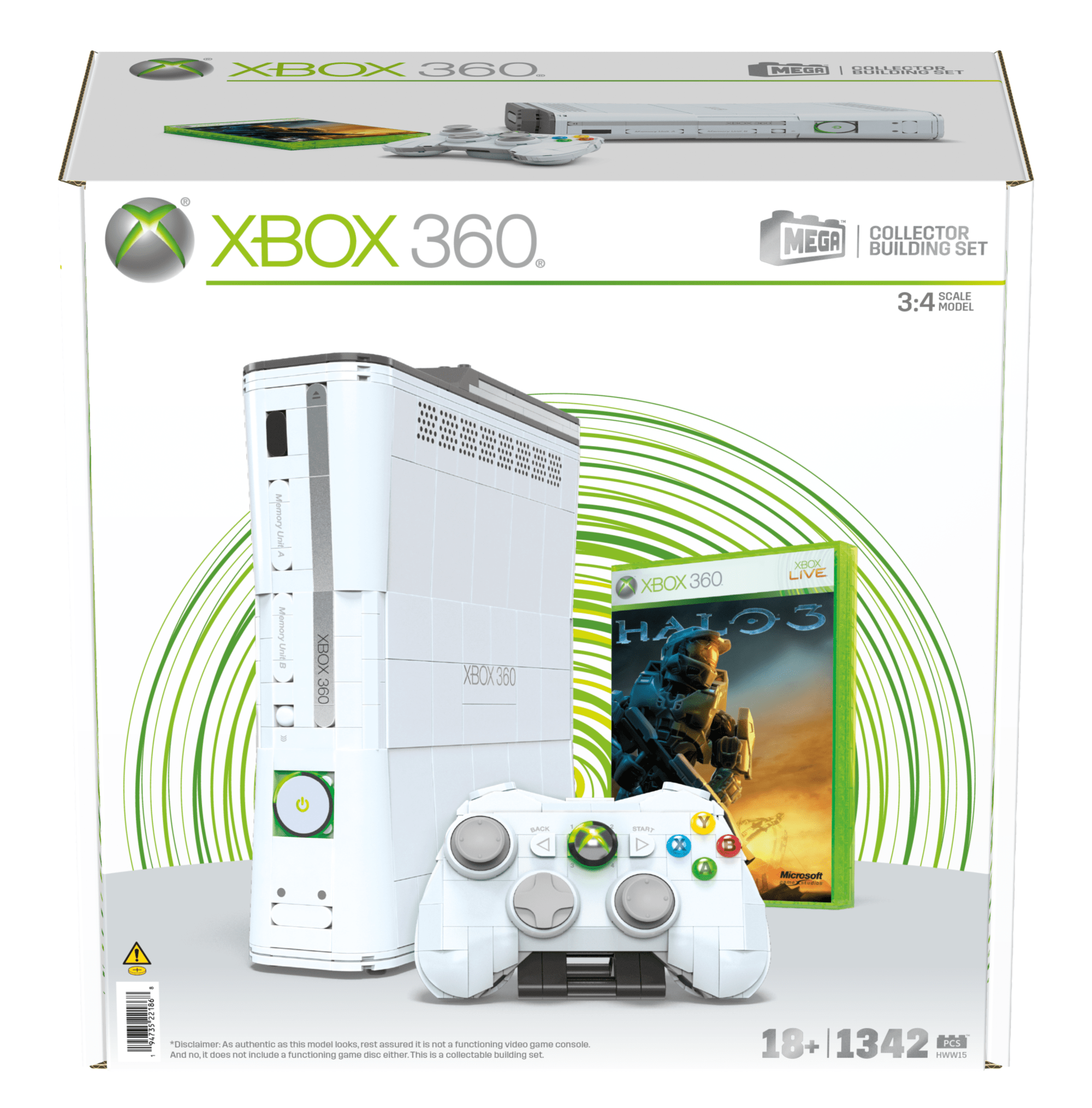 MEGA Showcase Microsoft Xbox 360 Collector Building Set with Lights