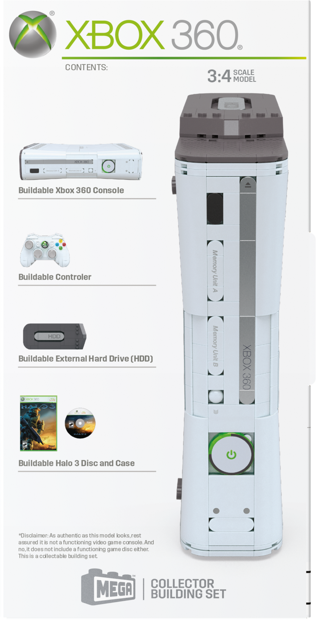 MEGA Showcase Microsoft Xbox 360 Collector Building Set with Lights