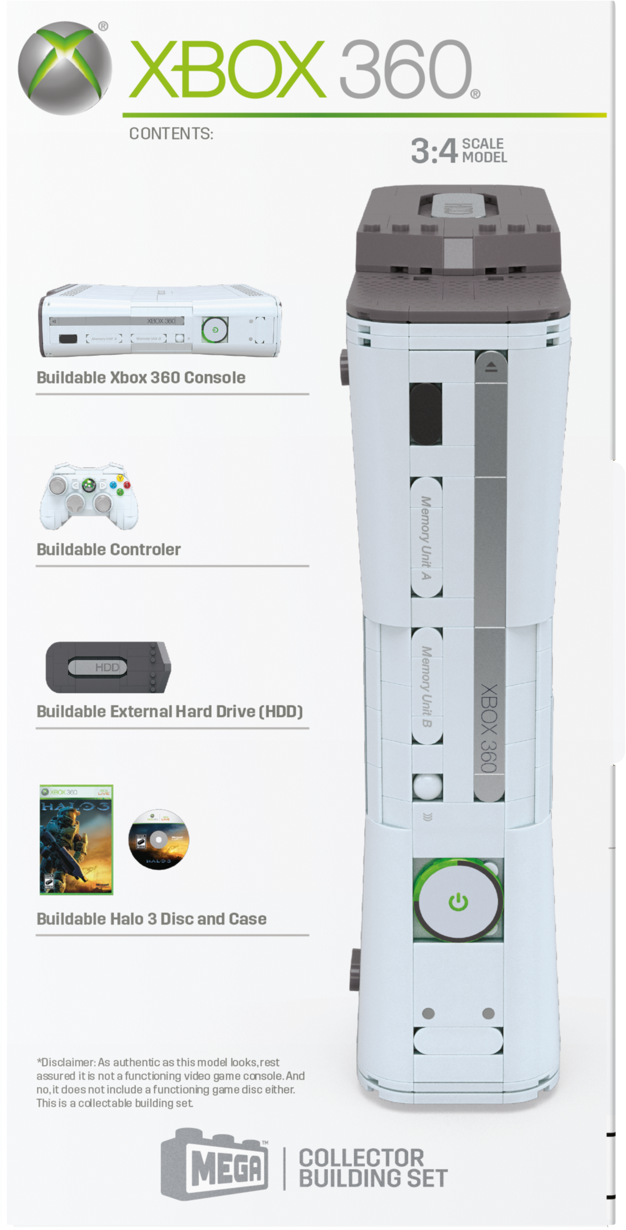 MEGA Showcase Microsoft Xbox 360 Collector Building Set with Lights