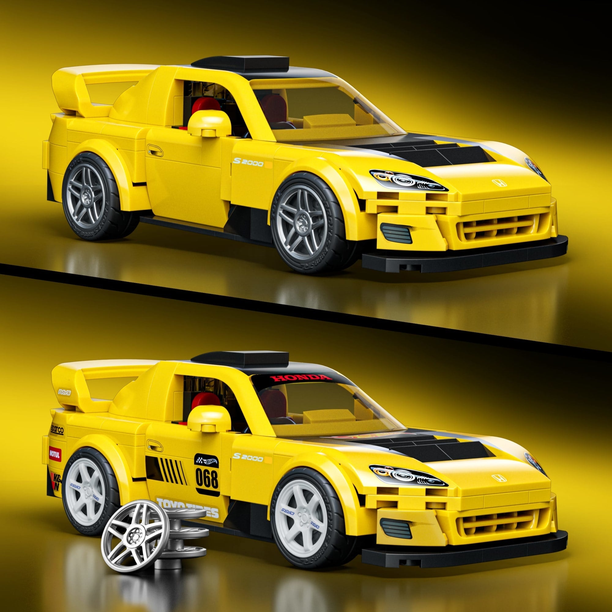 Mattel Brick Shop Hot Wheels '07 Honda S2000 Building Set