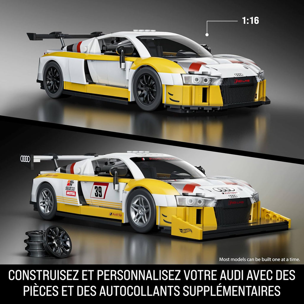 Mattel Brick Shop Hot Wheels 2015 Audi R8 LMS Construction Set