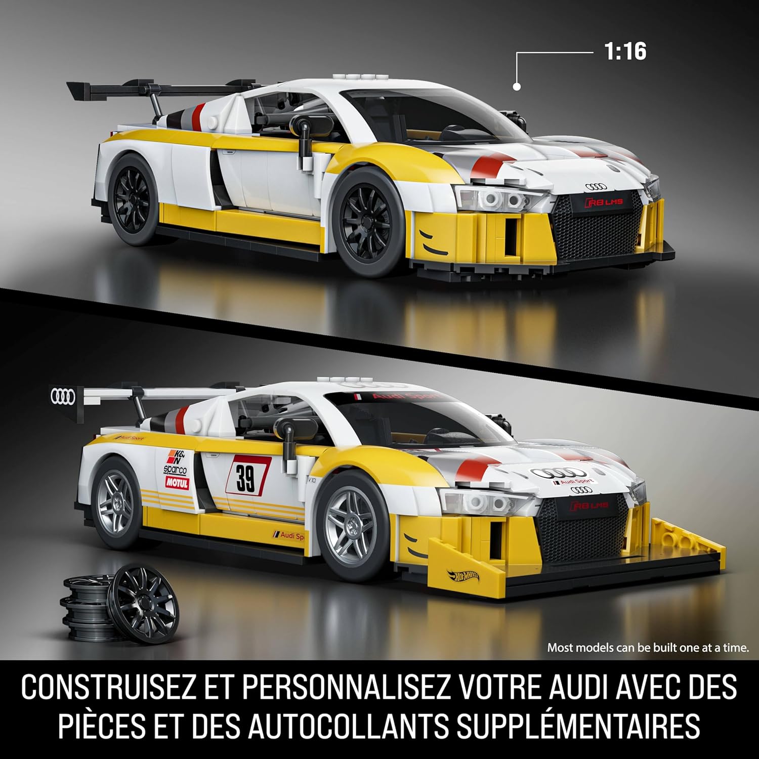Mattel Brick Shop Hot Wheels 2015 Audi R8 LMS Construction Set