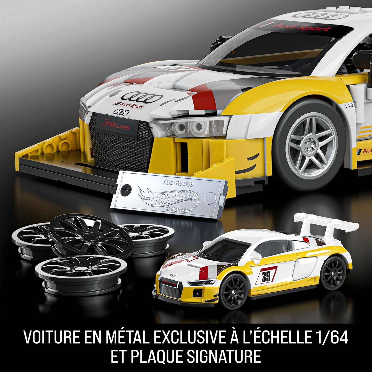 Mattel Brick Shop Hot Wheels 2015 Audi R8 LMS Construction Set