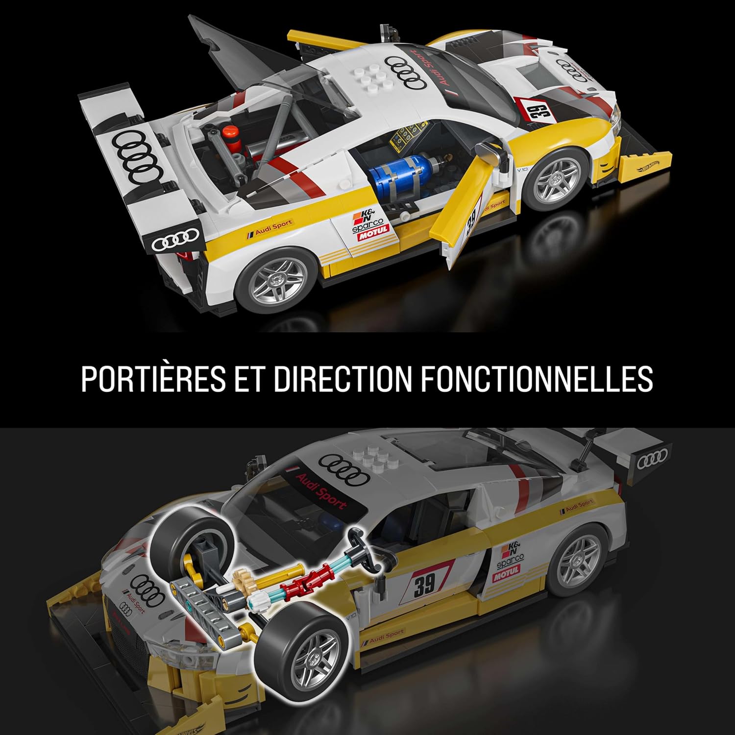 Mattel Brick Shop Hot Wheels 2015 Audi R8 LMS Construction Set