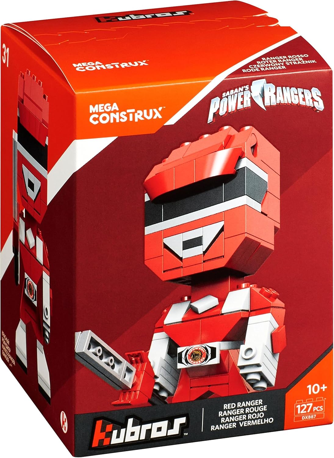 Mega Construx Kubros Power Rangers Red Ranger Buildable Figure Kit