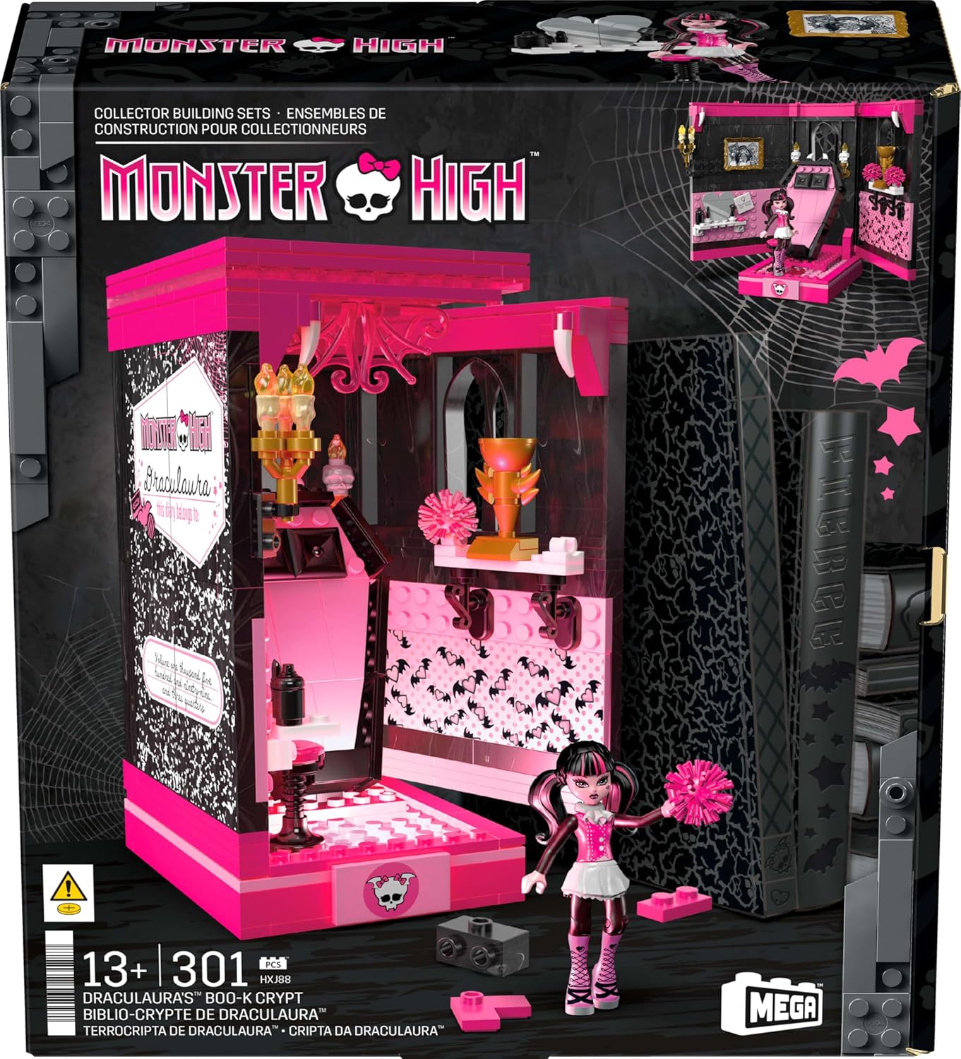 Mega Monster High Draculaura Biblio-Crypt Building Set 301 Pieces