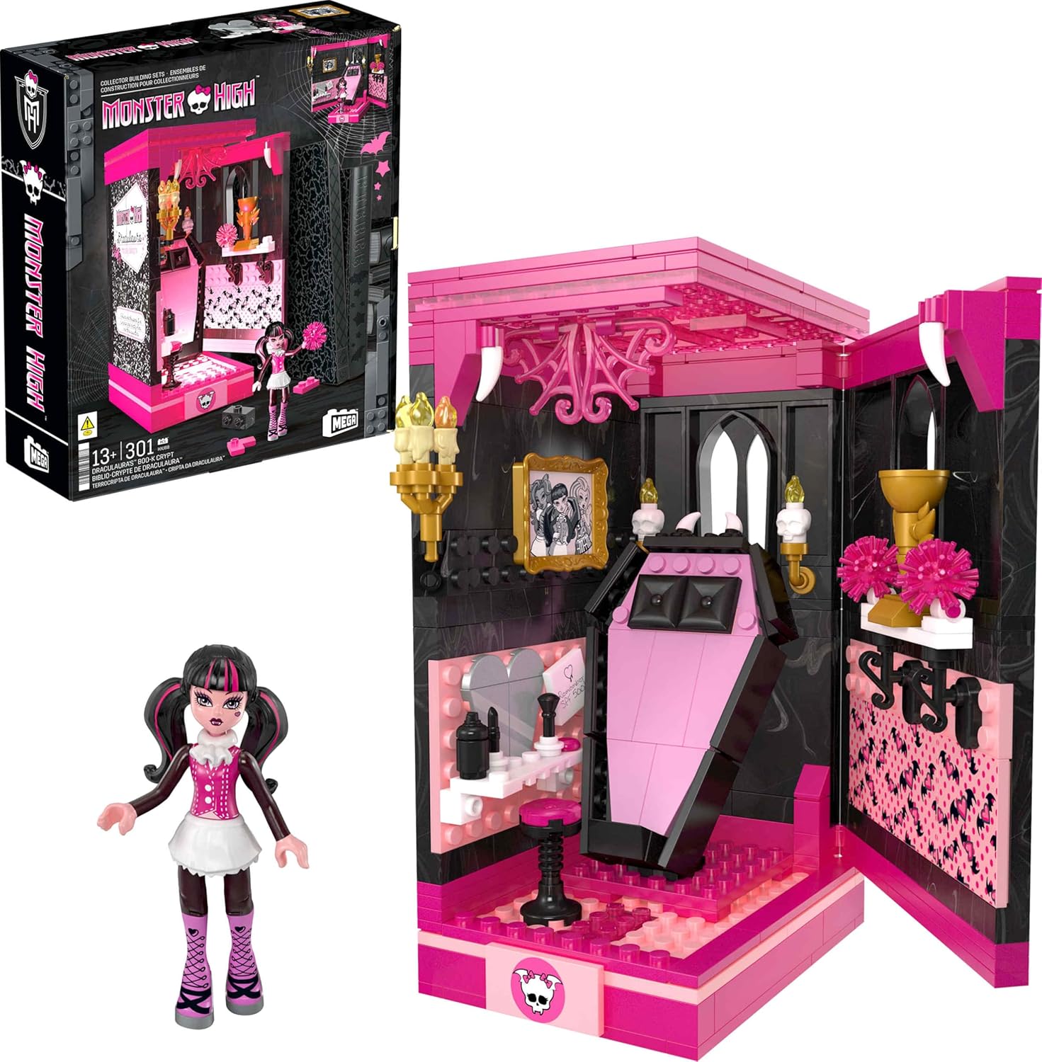 Mega Monster High Draculaura Biblio-Crypt Building Set 301 Pieces