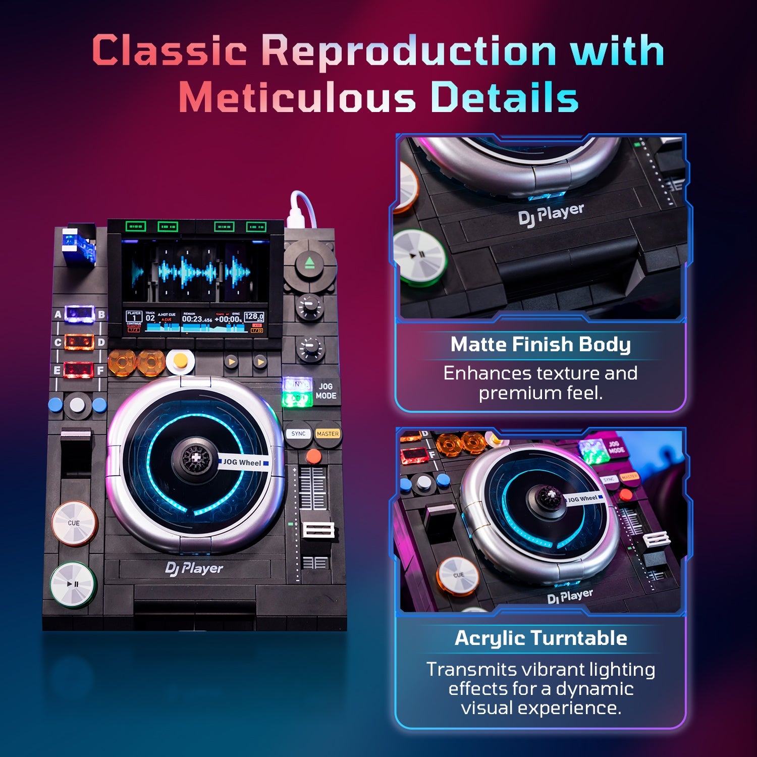 Pantasy DJ Player 85037 Retro Music Turntable Building Block Set-Pantasy-Bricking Lebanon