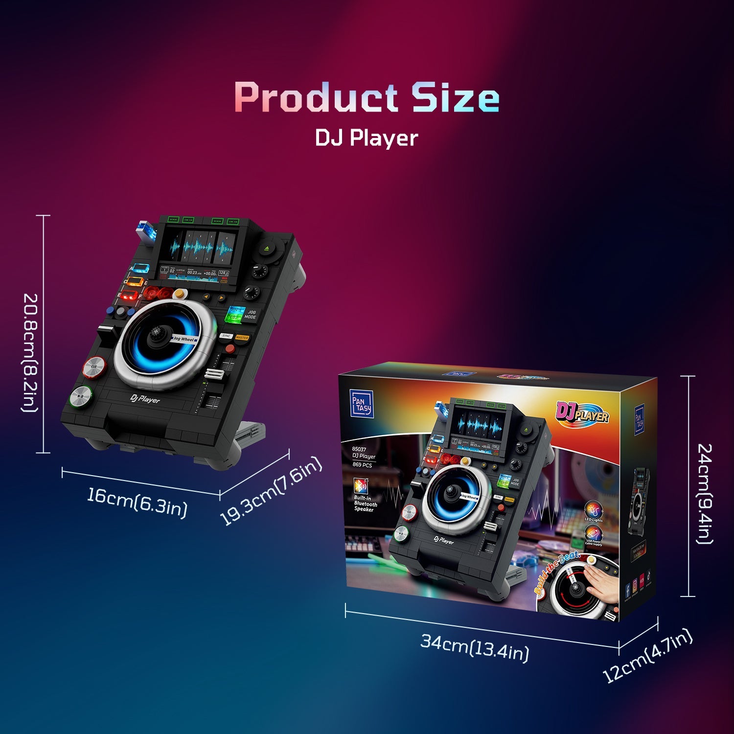 Pantasy DJ Player 85037 Retro Music Turntable Building Block Set-Pantasy-Bricking Lebanon