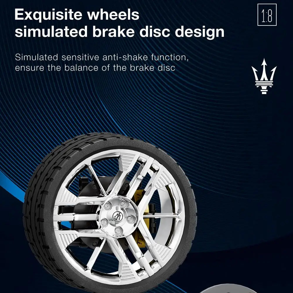 Car wheel with brake disc design on a dark blue background