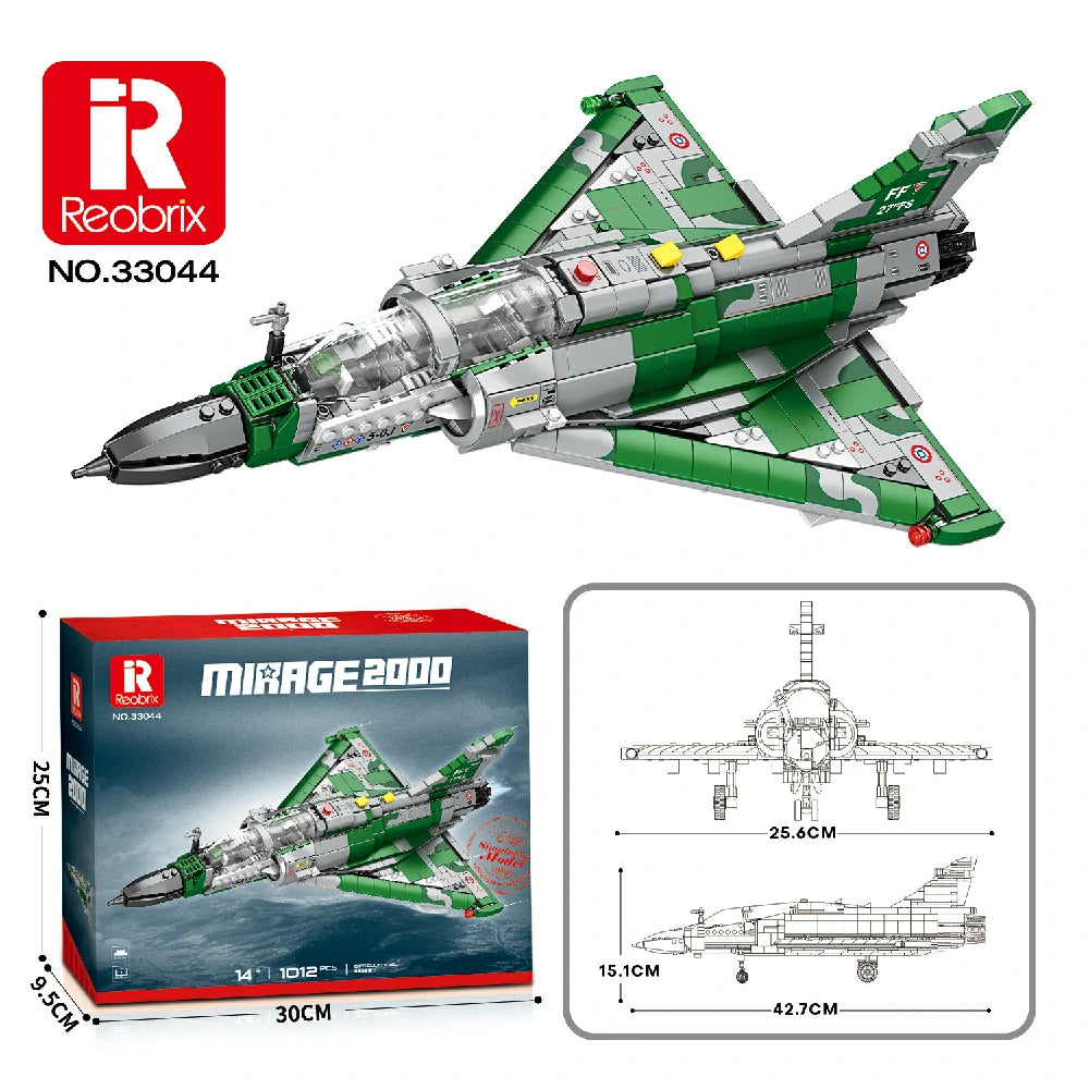 Reobrix 33044 Mirage 2000 Fighter Jet Building Block Set 1012pcs-Reobrix-Bricking Lebanon