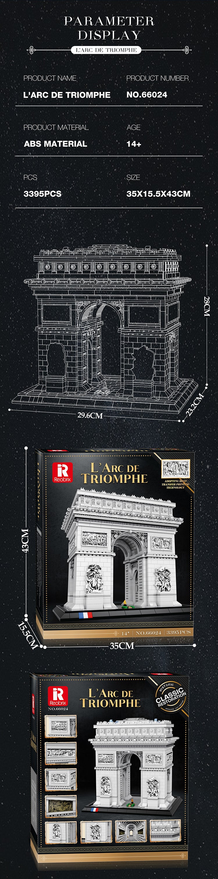 Reobrix L'Arc de Triomphe Paris Architecture Building Set-Reobrix-Bricking Lebanon