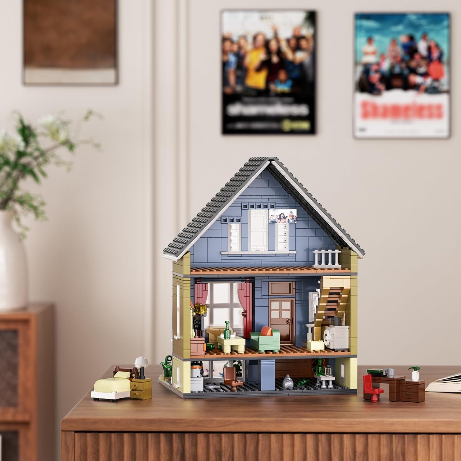 Shame House Building Blocks, Gallagher House TV Series Frank Fiona Creative Toys Set Compatible with Lego, Gift Decor for Fans 18+ Adult (1058 PCS)