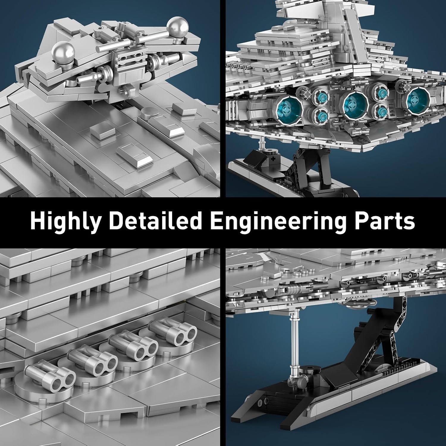 WBBW MOC Imperial-Class Destroyer Model - 1845-Piece Spaceship Set - JG073
